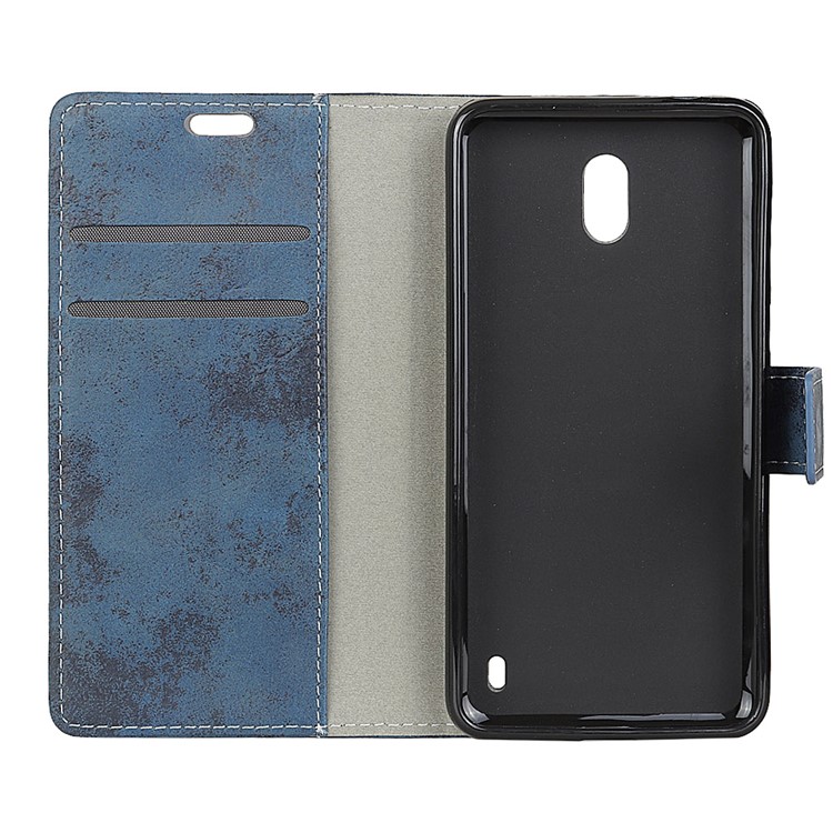 Retro Style Card Holder Leather Mobile Phone Shell for Nokia 2 - Blue-6
