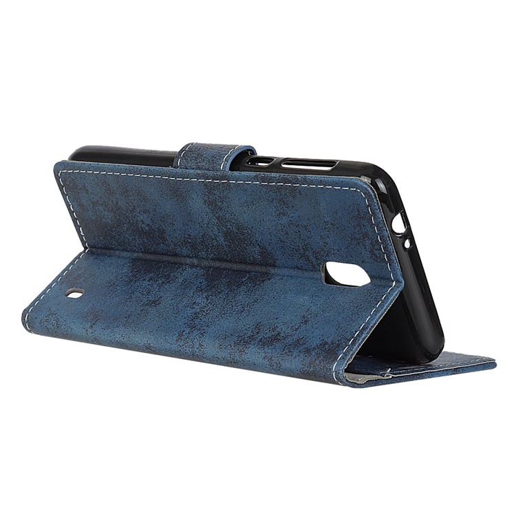 Retro Style Card Holder Leather Mobile Phone Shell for Nokia 2 - Blue-7