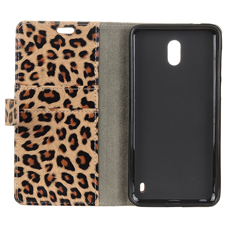 Glossy Leopard Wallet Leather Case Cover for Nokia 2 with Stand-5