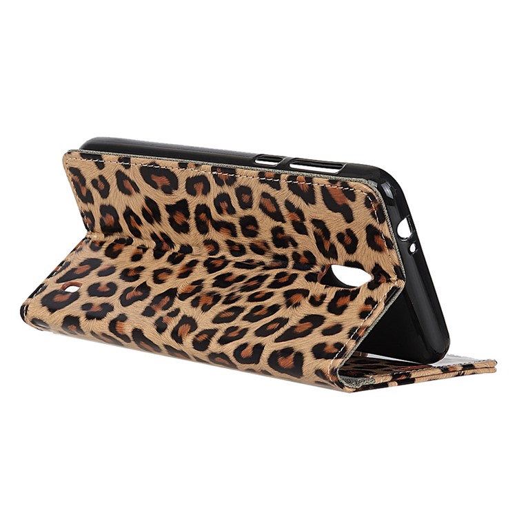 Glossy Leopard Wallet Leather Case Cover for Nokia 2 with Stand-6