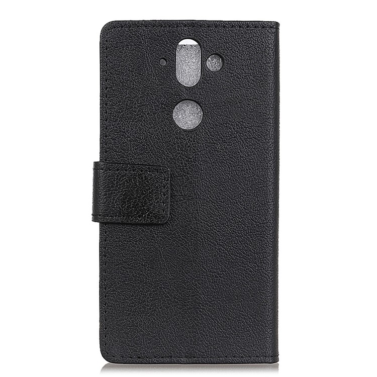 Folio Flip PU Leather Stand Wallet Mobile Phone Case for Nokia 9 - Black-2