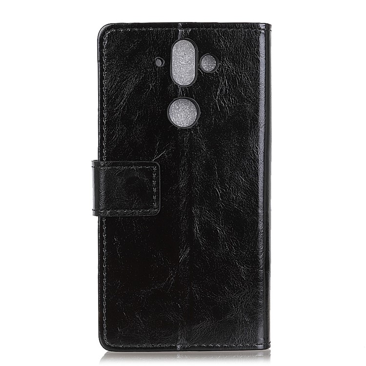 Crazy Horse Leather Wallet Case for Nokia 9 / 8 Sirocco - Black-2