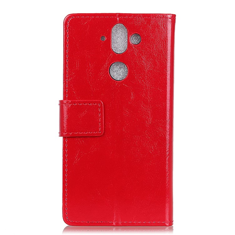 Crazy Horse PU Leather Wallet Phone Casing with Stand for Nokia 9 / 8 Sirocco - Red-2