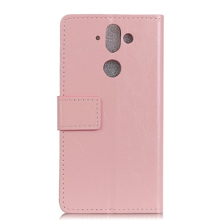 For Nokia 9 / 8 Sirocco Crazy Horse Flip Leather Mobile Wallet Cover - Pink-2
