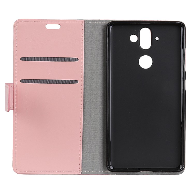 For Nokia 9 / 8 Sirocco Crazy Horse Flip Leather Mobile Wallet Cover - Pink-5