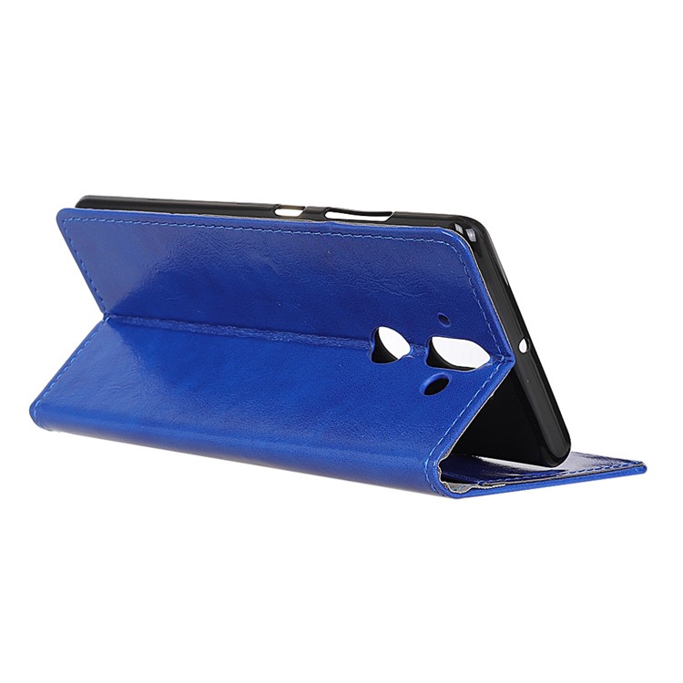 Crazy Horse Leather Wallet Stand Cellphone Cover Shell for Nokia 9 / 8 Sirocco - Blue-3