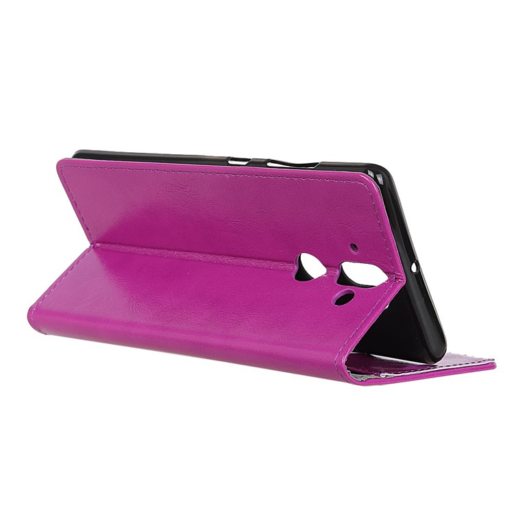 For Nokia 9 / 8 Sirocco Crazy Horse Leather Wallet Case with Card Holders - Purple-3