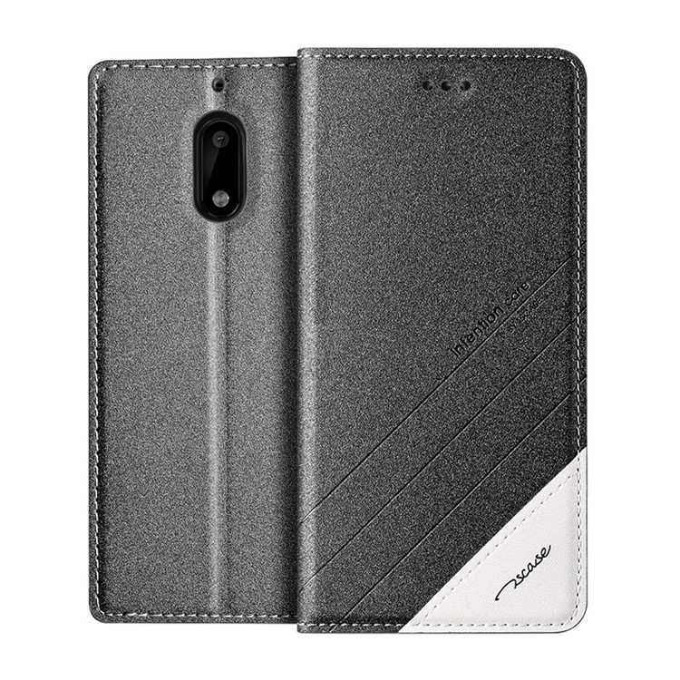 TSCASE Trajectory for Nokia 6 Flip Stand Leather Cellphone Case - Grey-1