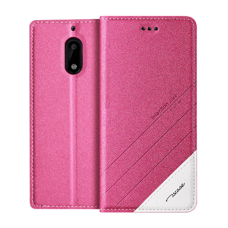 TSCASE Trajectory Leather Case for Nokia 6 with Supporting Stand - Rose-1
