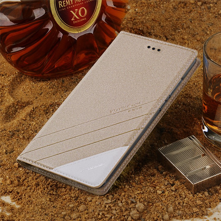 TSCASE Trajectory Leather Cover for Nokia 6 with Stand Function - Gold-2