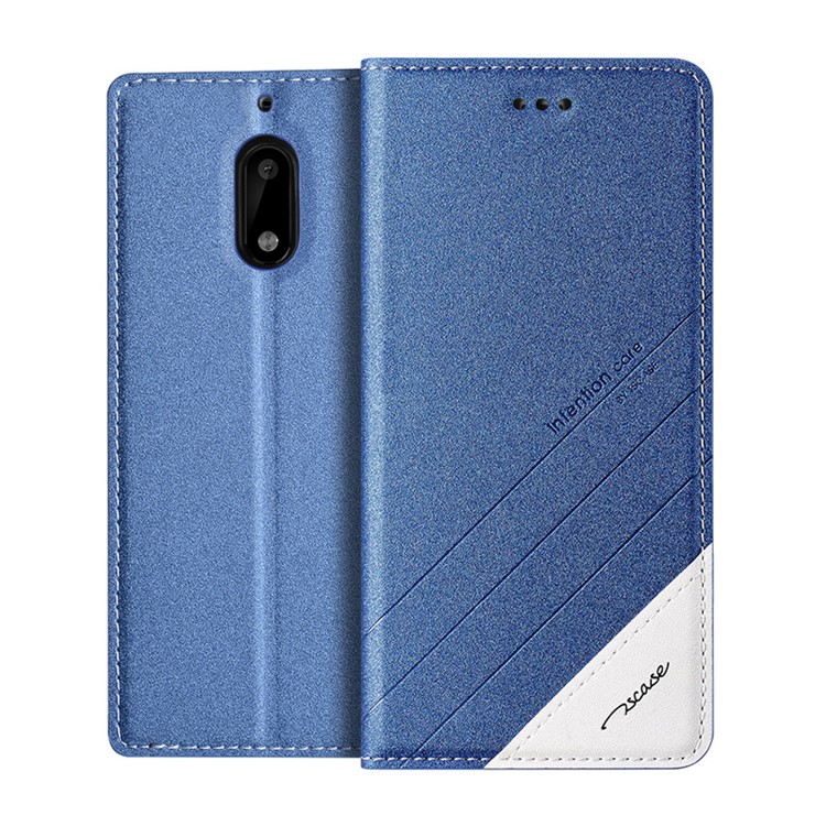 TSCASE Trajectory Flip Stand Leather Mobile Casing Case for Nokia 6 - Blue-1