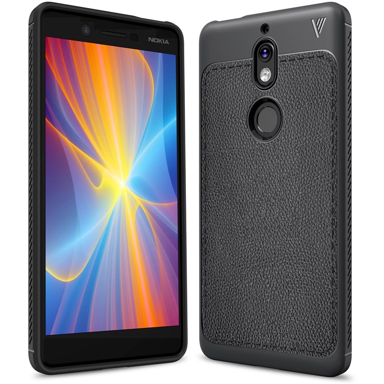 IVSO Gentry Series Leather Coated TPU Phone Case for Nokia 7 - Black-1