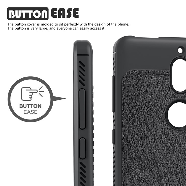 IVSO Gentry Series Leather Coated TPU Phone Case for Nokia 7 - Black-2