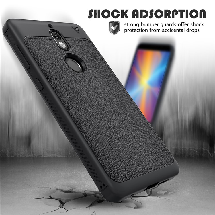IVSO Gentry Series Leather Coated TPU Phone Case for Nokia 7 - Black-4