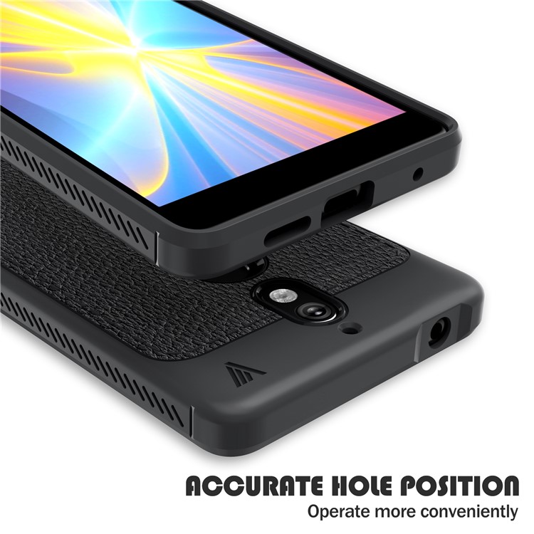 IVSO Gentry Series Leather Coated TPU Phone Case for Nokia 7 - Black-5