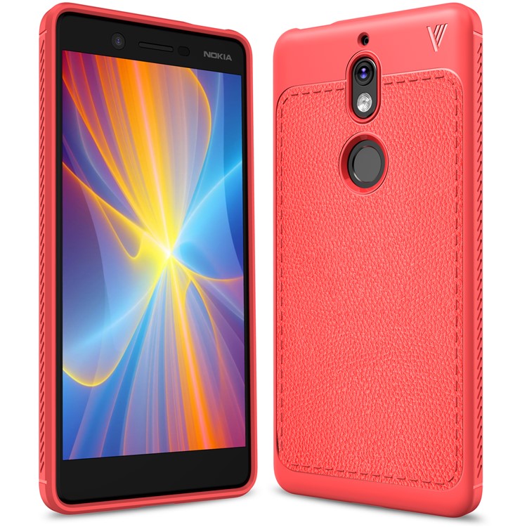 IVSO Gentry Series Leather Coated Soft TPU Back Cover for Nokia 7 - Red-1