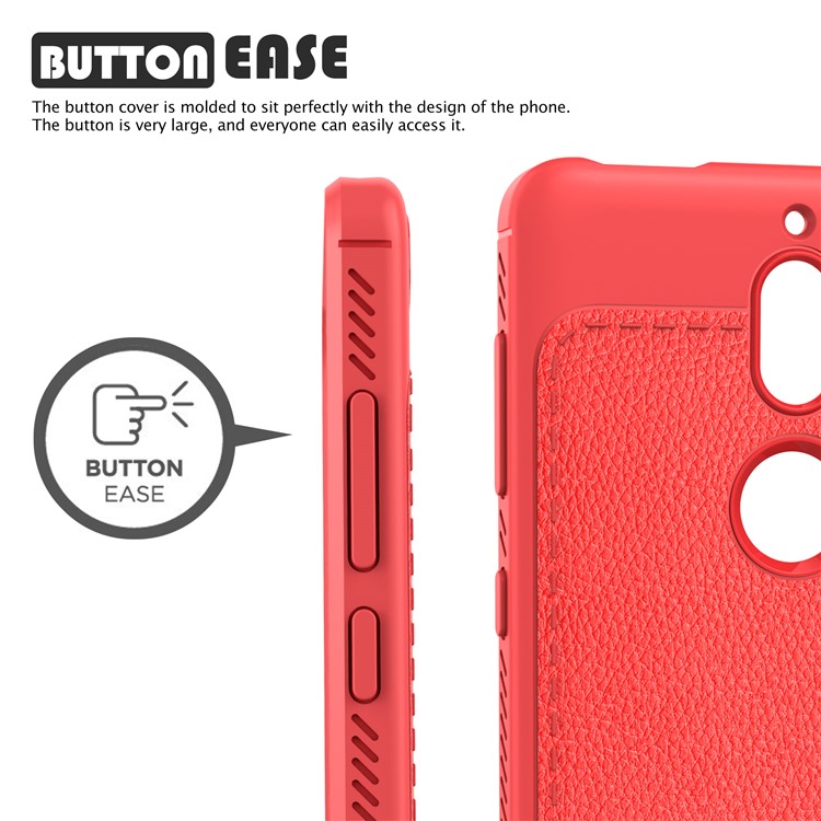 IVSO Gentry Series Leather Coated Soft TPU Back Cover for Nokia 7 - Red-2