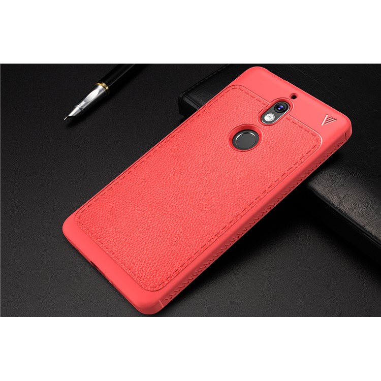 IVSO Gentry Series Leather Coated Soft TPU Back Cover for Nokia 7 - Red-3