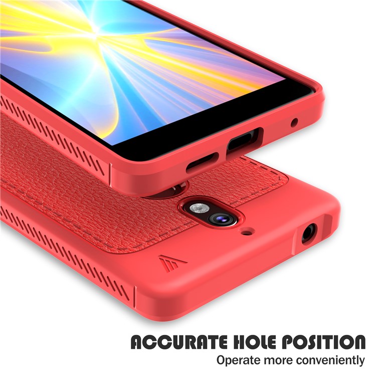 IVSO Gentry Series Leather Coated Soft TPU Back Cover for Nokia 7 - Red-5