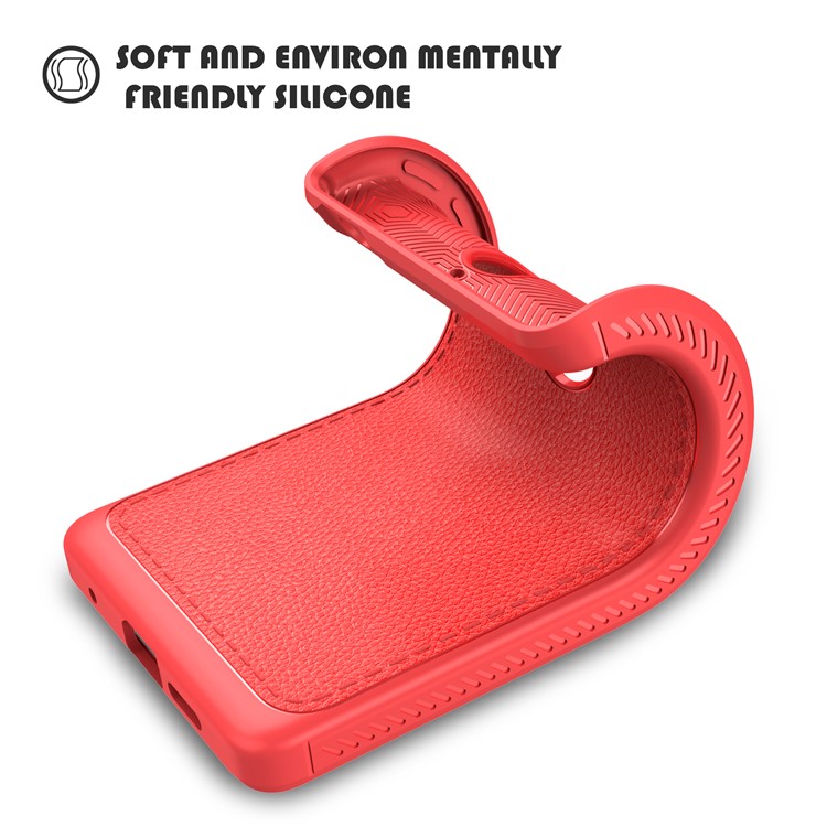 IVSO Gentry Series Leather Coated Soft TPU Back Cover for Nokia 7 - Red-6