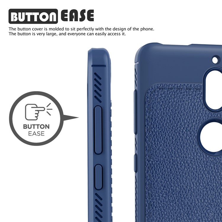 IVSO Gentry Series Leather Coated TPU Mobile Casing for Nokia 7 - Dark Blue-2