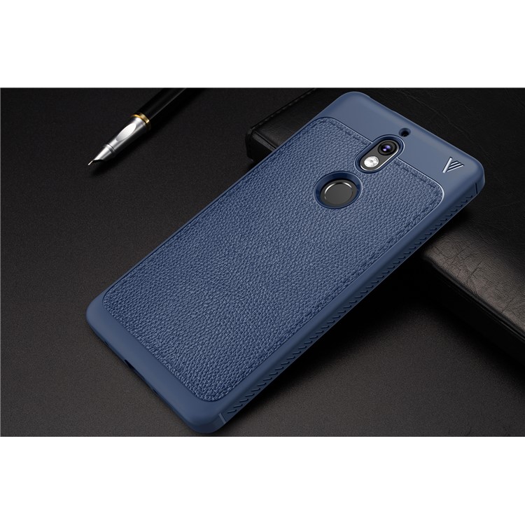 IVSO Gentry Series Leather Coated TPU Mobile Casing for Nokia 7 - Dark Blue-3