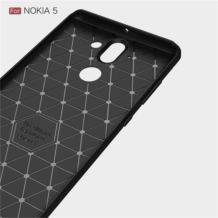 Carbon Fiber Texture Brushed TPU Back Phone Case for Nokia 9 / 8 Sirocco - Black-5