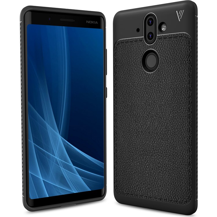 IVSO Gentry Series Leather Coated TPU Phone Case for Nokia 9 / 8 Sirocco - Black-1