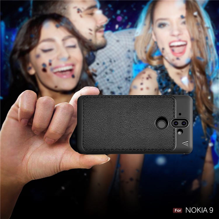 IVSO Gentry Series Leather Coated TPU Phone Case for Nokia 9 / 8 Sirocco - Black-8
