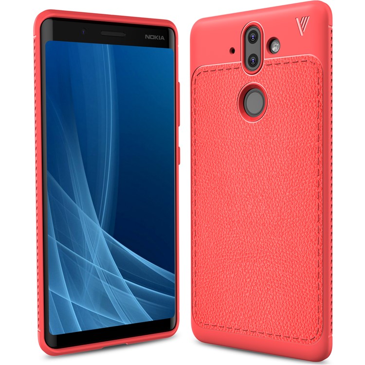 IVSO Gentry Series Leather Coated TPU Case Accessory for Nokia 9 / 8 Sirocco - Red-1