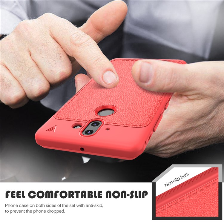 IVSO Gentry Series Leather Coated TPU Case Accessory for Nokia 9 / 8 Sirocco - Red-5