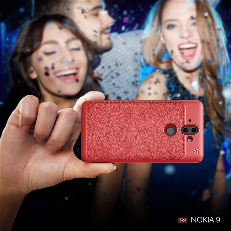 IVSO Gentry Series Leather Coated TPU Case Accessory for Nokia 9 / 8 Sirocco - Red-8