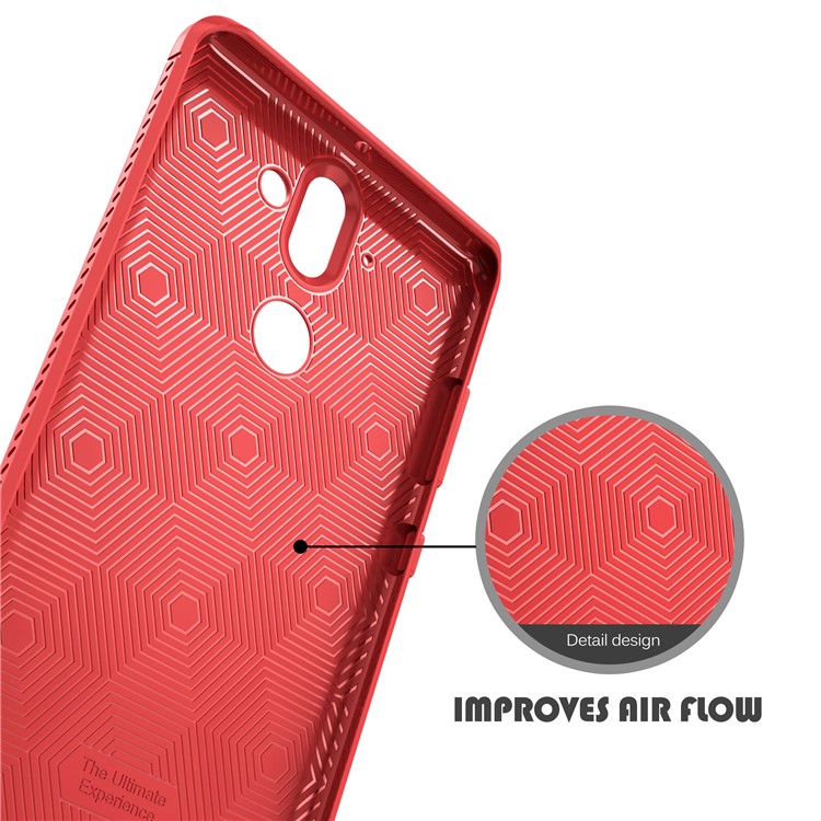 IVSO Gentry Series Leather Coated TPU Case Accessory for Nokia 9 / 8 Sirocco - Red-9