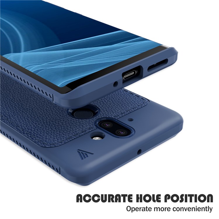 IVSO Gentry Series Leather Coated TPU Mobile Casing for Nokia 9 / 8 Sirocco - Dark Blue-2