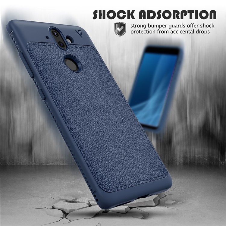 IVSO Gentry Series Leather Coated TPU Mobile Casing for Nokia 9 / 8 Sirocco - Dark Blue-3