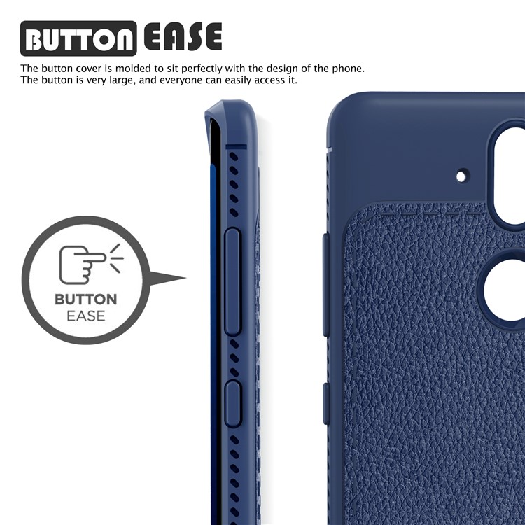 IVSO Gentry Series Leather Coated TPU Mobile Casing for Nokia 9 / 8 Sirocco - Dark Blue-4
