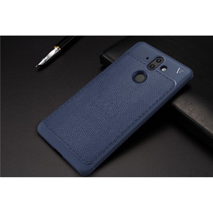 IVSO Gentry Series Leather Coated TPU Mobile Casing for Nokia 9 / 8 Sirocco - Dark Blue-6