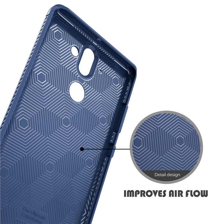 IVSO Gentry Series Leather Coated TPU Mobile Casing for Nokia 9 / 8 Sirocco - Dark Blue-9