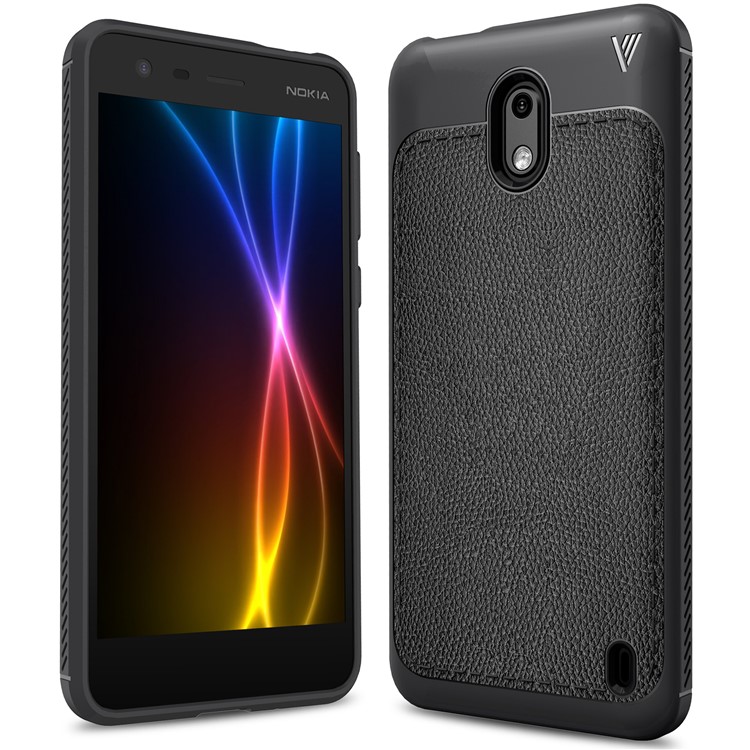 IVSO Gentry Series Leather Coated TPU Business Phone Case for Nokia 2 - Black-1