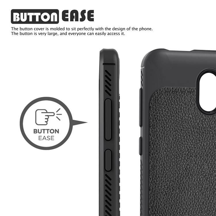 IVSO Gentry Series Leather Coated TPU Business Phone Case for Nokia 2 - Black-2