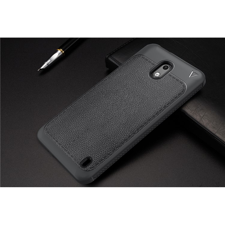 IVSO Gentry Series Leather Coated TPU Business Phone Case for Nokia 2 - Black-6