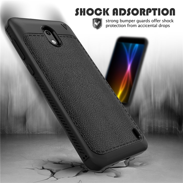 IVSO Gentry Series Leather Coated TPU Business Phone Case for Nokia 2 - Black-7