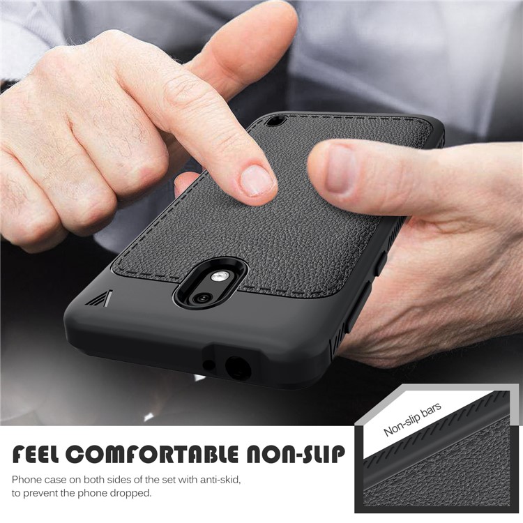 IVSO Gentry Series Leather Coated TPU Business Phone Case for Nokia 2 - Black-8