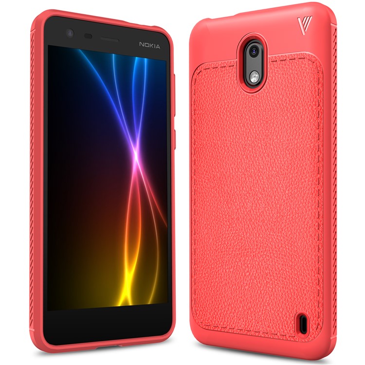 IVSO Gentry Series Leather Coated Soft TPU Mobile Back Shell for Nokia 2 - Red-1