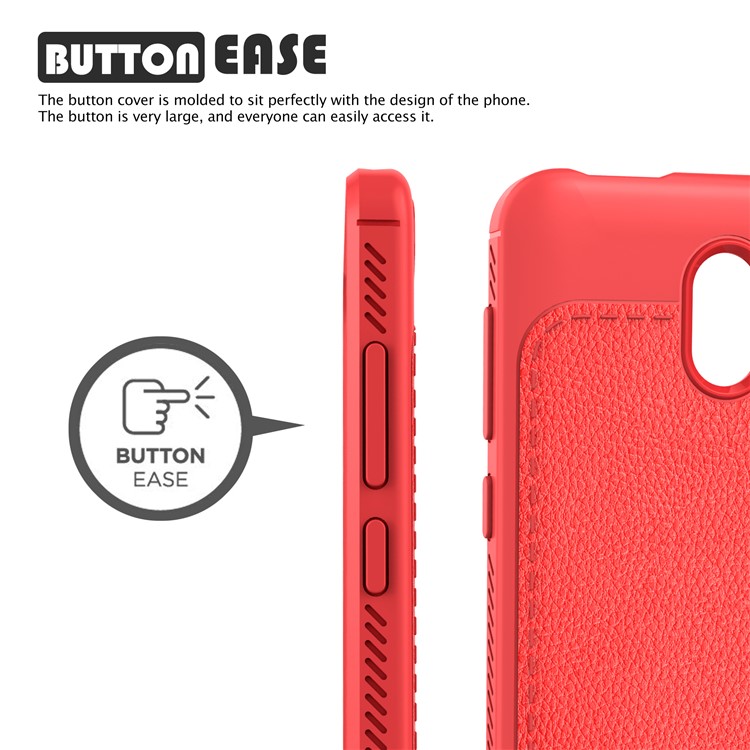 IVSO Gentry Series Leather Coated Soft TPU Mobile Back Shell for Nokia 2 - Red-2