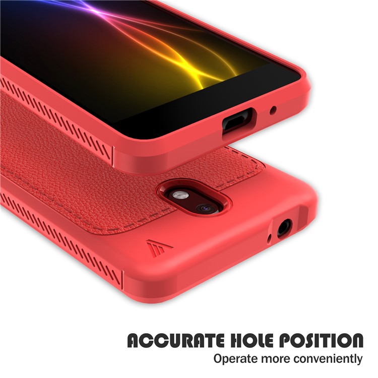 IVSO Gentry Series Leather Coated Soft TPU Mobile Back Shell for Nokia 2 - Red-3