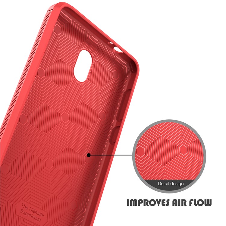IVSO Gentry Series Leather Coated Soft TPU Mobile Back Shell for Nokia 2 - Red-5