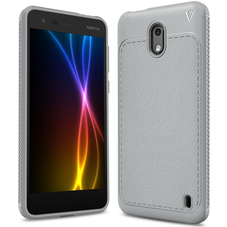 IVSO Gentry Series Leather Coated Soft TPU Cover for Nokia 2 - Grey-1