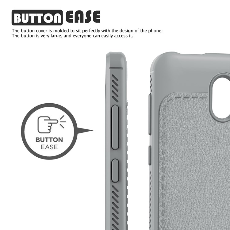 IVSO Gentry Series Leather Coated Soft TPU Cover for Nokia 2 - Grey-2