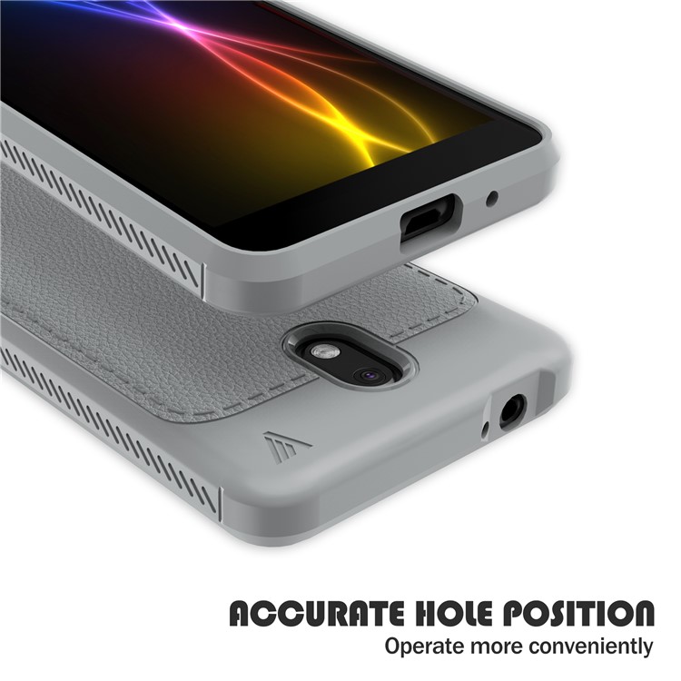 IVSO Gentry Series Leather Coated Soft TPU Cover for Nokia 2 - Grey-3